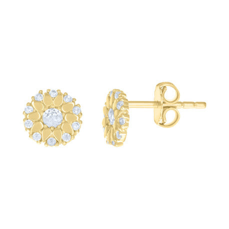 10Kt Gold Cz Earring