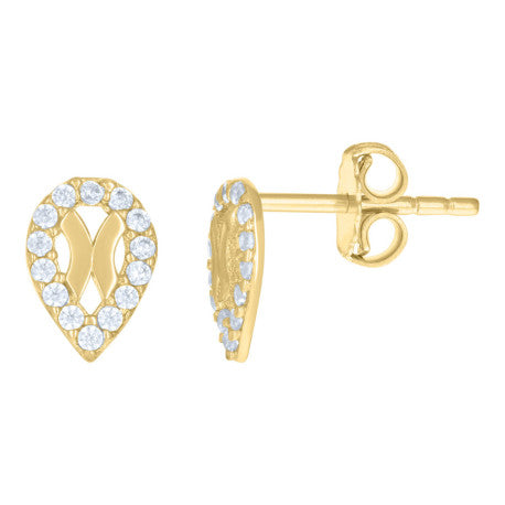 10Kt Gold Cz Earring