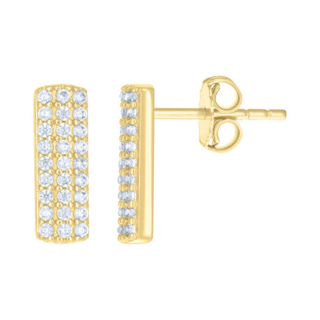 10Kt Gold Cz Earring