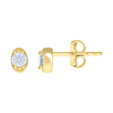 10Kt Gold Cz Earring