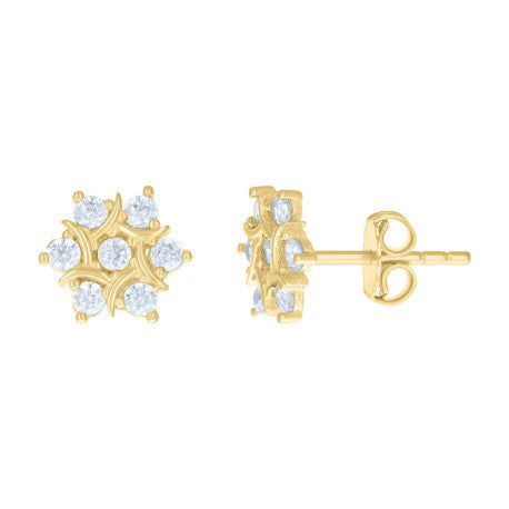 10Kt Gold Cz Earring