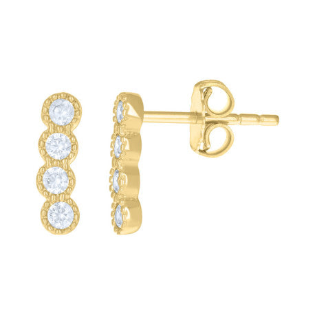 10Kt Gold Cz Earring