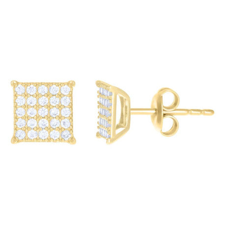 10Kt Gold Cz Earrings 7.3Mm
