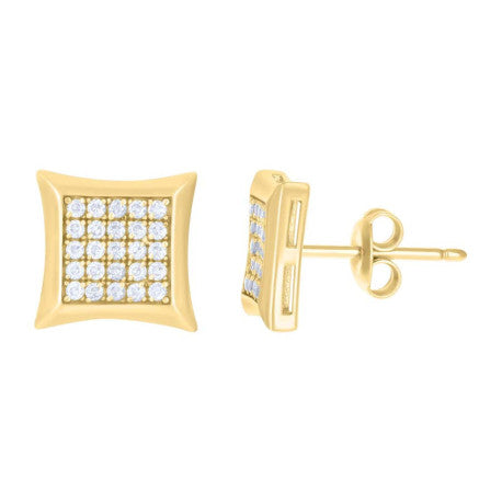 10Kt Gold Cz Earrings 8.65Mm