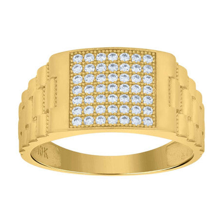 10Kt Gold Cz Men'S Ring