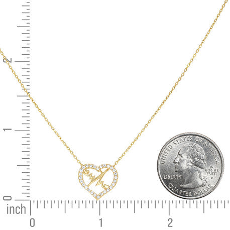 10Kt Gold Cz Necklace 18" (16"+2")