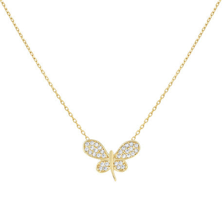 10Kt Gold Cz Necklace 18" (16"+2")