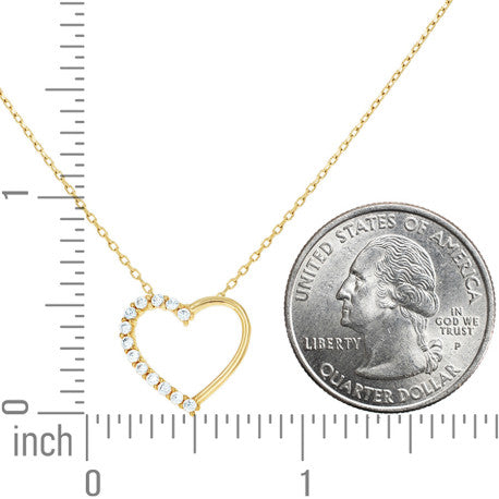 10Kt Gold Cz Necklace 18" (16"+2")