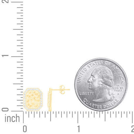10Kt Gold Cz Nugget Earring