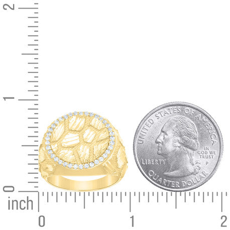 10Kt Gold Cz Nugget Ring