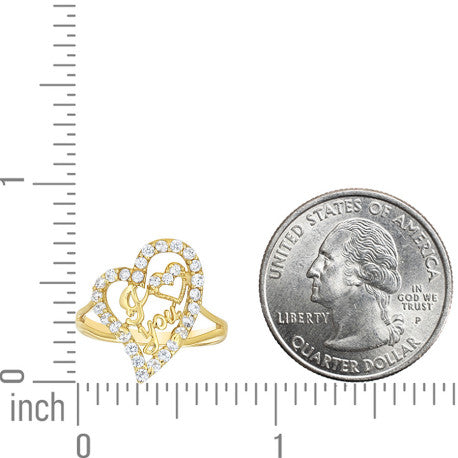 10Kt Gold Cz Ring