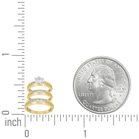 10Kt Gold Cz Trio Ring