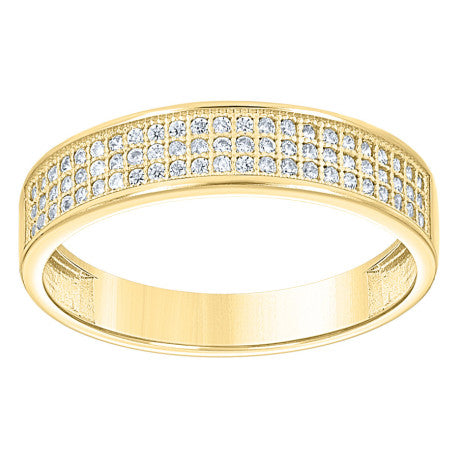 10Kt Gold Cz Trio Ring