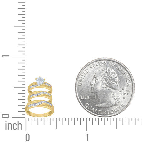 10Kt Gold Cz Trio Ring