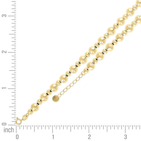 10Kt Gold Fancy Bracelet 8" (7"+1")