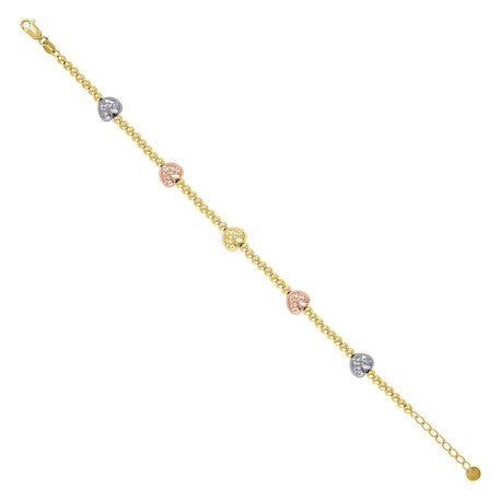 10Kt Gold Fancy Bracelet 8" (7"+1")