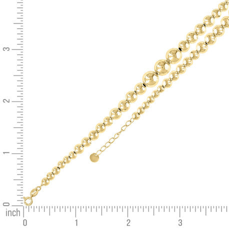10Kt Gold Fancy Bracelet 8" (7"+1")