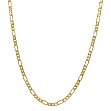 10kt-Gold Hollow Figaro Chain 080
