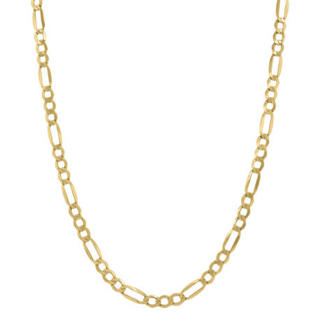 10kt-Gold Hollow Figaro Chain 100