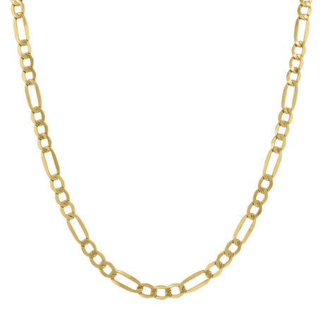 10kt-Gold Hollow Figaro Chain 120