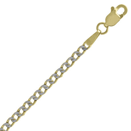 10kt-Gold Hollow Pave Cuban Chain-060
