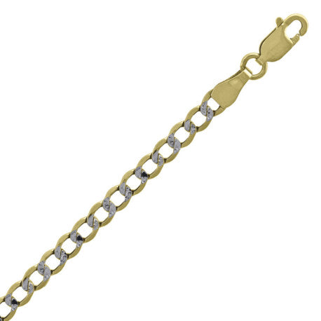 10kt-Gold Hollow Pave Cuban Chain-080