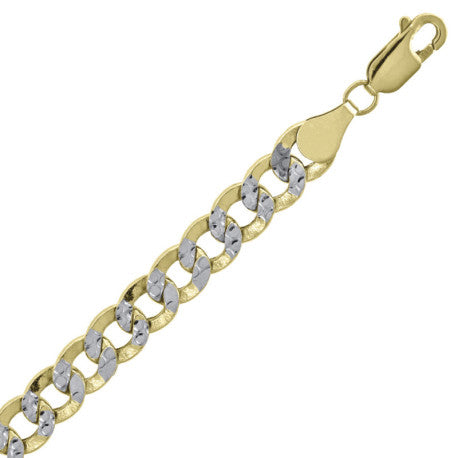 10kt-Gold Hollow Pave Cuban Chain-180