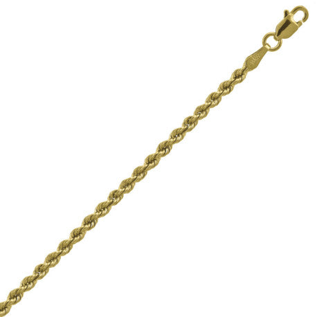 10kt-Gold Hollow Rope Chain 2.5mm