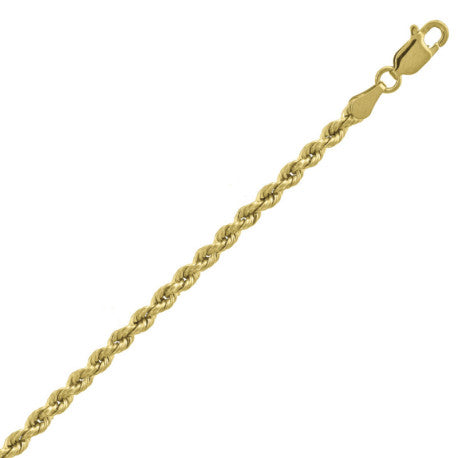 10kt-Gold Hollow Rope Chain 3mm