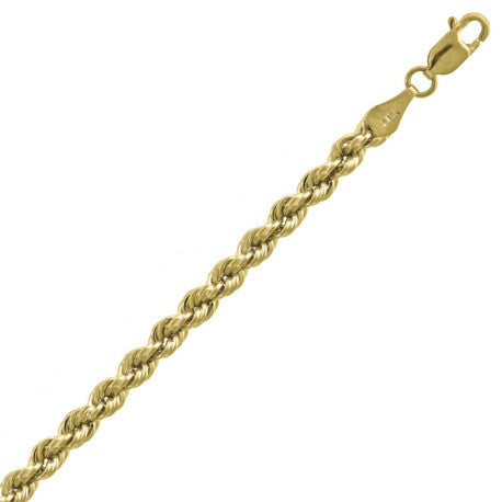 10kt-Gold Hollow Rope Chain 4mm