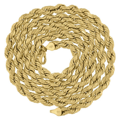 10kt-Gold Hollow Rope Chain 7mm
