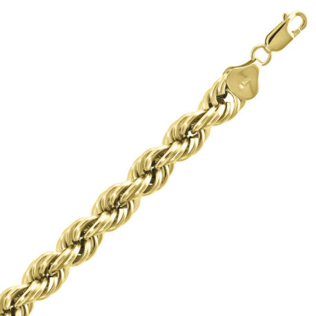 10kt-Gold Hollow Rope Chain 8mm-