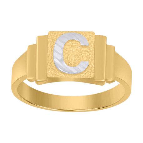 10Kt Gold Initial Letter Ring "C"