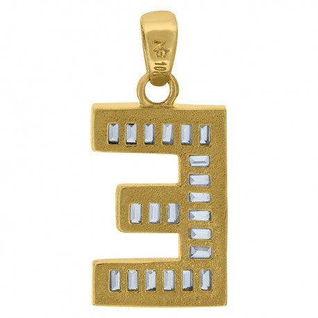 10Kt Gold Initial "E" Letter Pendant