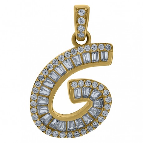 10Kt Gold Initial "G" Letter Pendant