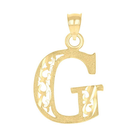 10Kt Gold Initial "G" Letter Pendant