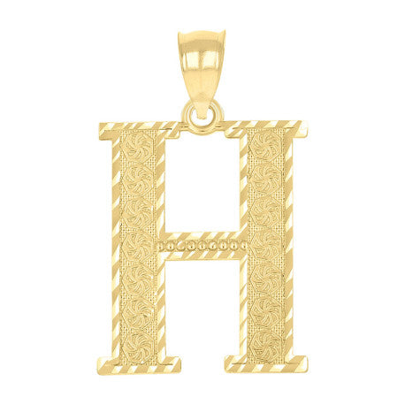 10Kt Gold Initial Letter Pendant "H"