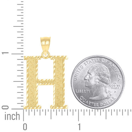 10Kt Gold Initial Letter Pendant "H"