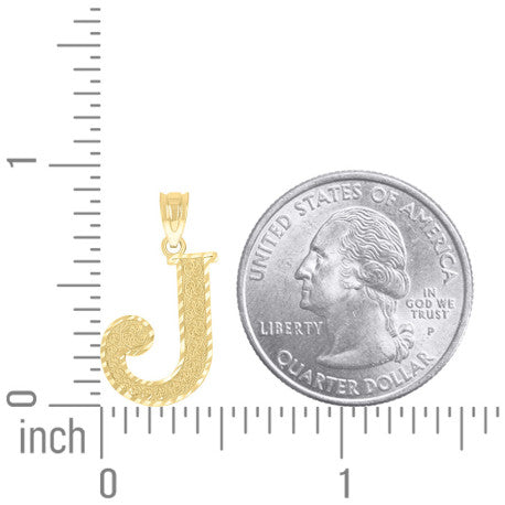10Kt Gold Initial "J" Letter Pendant