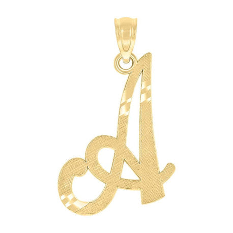 10Kt Gold Initial Letter "A" Pendant