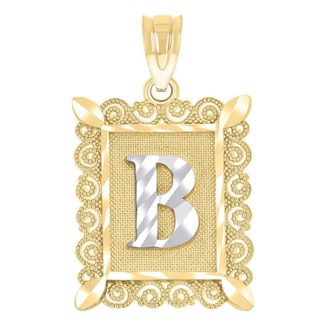 10Kt Gold Initial Letter "B" Pendant