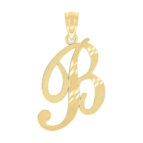10Kt Gold Initial Letter "B" Pendant
