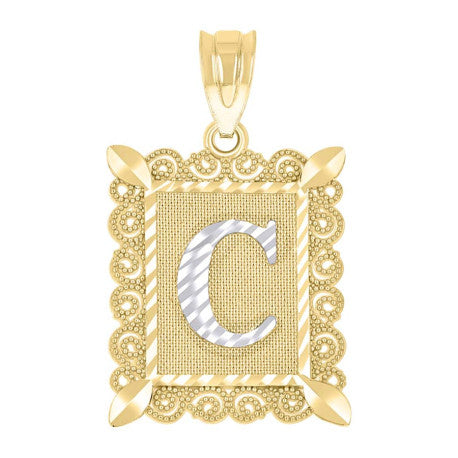10Kt Gold Initial Letter "C" Pendant