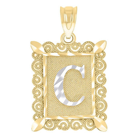 10Kt Gold Initial Letter "C" Pendant