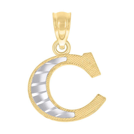 10Kt Gold Initial Letter "C" Pendant