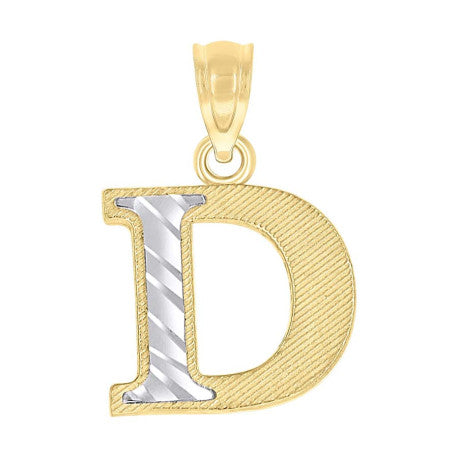 10Kt Gold Initial Letter "D" Pendant