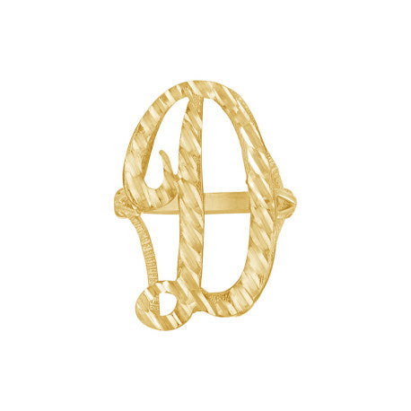 10Kt Gold Initial Letter "D" Ring
