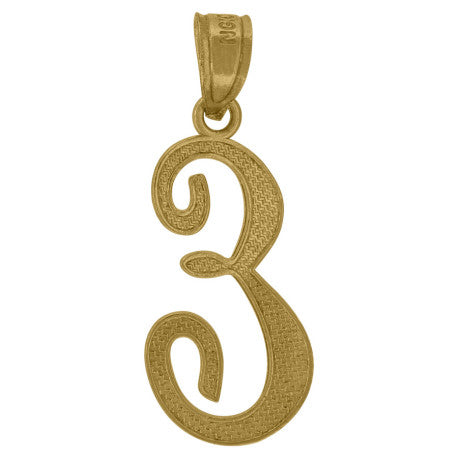 10Kt Gold Initial Letter "E" Pendant