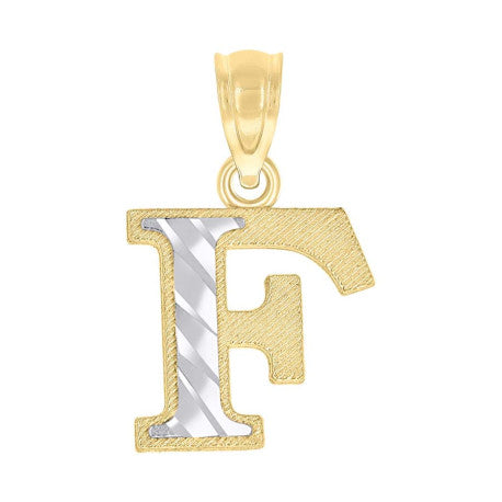 10Kt Gold Initial Letter "F" Pendant