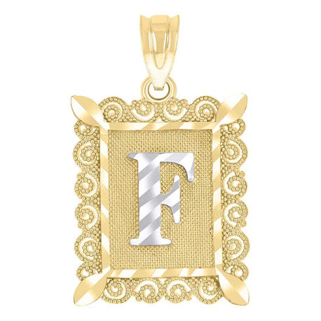 10Kt Gold Initial Letter "F" Pendant